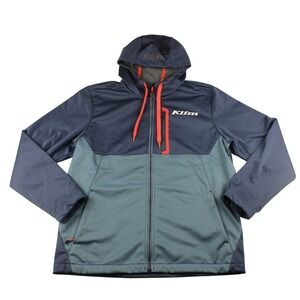 KLIM Transition Hoodie Jacket Mens Large NWT Softshell Petrol Blue Moto Outdoor